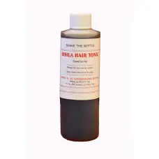 Hair tonic bottle with label