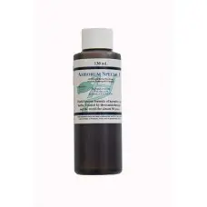 Brown liquid with white cap bottle
